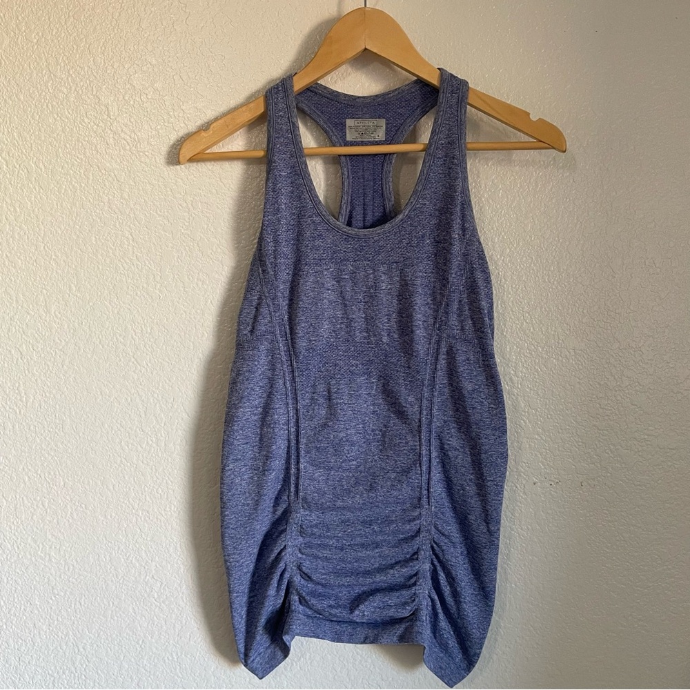 Athleta Fastest Track Rouched Racerback Athletic Tank Top Running Yoga Purple